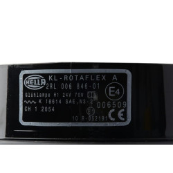 Besisukantis švyturys halogeninis, apvalus, 24 V, gintaras, stulpas, Ø 135 mm x 222 mm, Rotaflex by Hella 2RL006846011