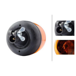 Besisukantis švyturėlis LED, apvalus, 12/24V, geltona/gintarinė, užsukamas, 165x183mm, 8 LED", Hella 2RL010979011