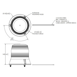 Statinės blykstės LED švyturys 3 varžtai - Airport V11050ICAO