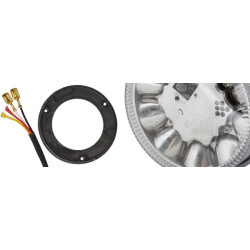 Mirksintis šviesos diodas, 10 W, apvalus, 12/24 V, skaidrus/geltonas, užsukamas, Ø 149 mm x 88 mm, 10 šviesos diodų, Hella 2XD01