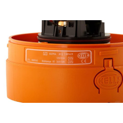 Besisukantis švyturys halogeninis, 24 V, korpusas: geltonas, užsukamas, Ø 147 mm x 190,5 mm, JuniorPlus by Hella 2RL008965011