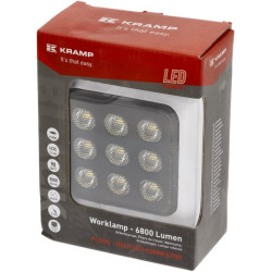 Darbinis šviesos diodas, 90 W, 6800 lm, kvadratinis, 12/24 V, baltas, 108x120,7x52,7 mm Deutsch kištukas, Flood, 18LED LA10833