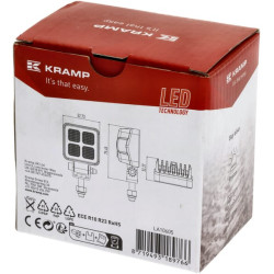 Darbinis šviesos diodas, 12W, 1200lm, kvadratinis, 12/24V, baltas, 53,7x75,5x32,3 mm Deutsch kištukas, Flood, 8LED LA10605