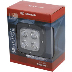 Darbinis šviesos diodas, 40W, 4000lm, kvadratinis, 10-30V, 110x63,4x98,5mm, taškinis spindulys, Kramp LA10045