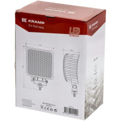 Darbinis šviesos diodas, 48W, 3840lm, kvadratinis, 10/30V, 159x54,5x112mm, potvynis, 16 šviesos diodų, Kramp LA10047