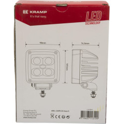 Darbinis šviesos diodas, 40 W, 4500 lm, kvadratas, baltas, 101x74,5x98 mm Deutsch kištukas, platus užliejimas, 4 šviesos diodai,