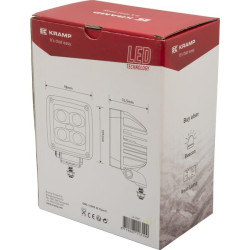 Darbinis šviesos diodas, 40 W, 4500 lm, kvadratas, baltas, 101x74,5x98 mm Deutsch kištukas, platus užliejimas, 4 šviesos diodai,