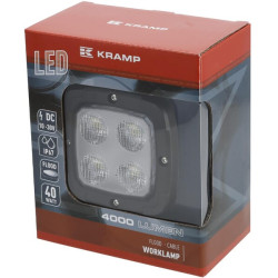 Darbinis šviesos diodas, 40W, 4000lm, kvadratinis, 10-30V, 110x63,4x98,5mm, potvynis, Kramp LA10044