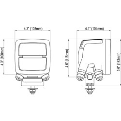 Darbinis šviesos diodas, 50 W, 6700 lm, kvadratinis, 12/24 V, skaidrus, užsukamas, 104x108x143 mm, Deutsch 2 kontaktų, taškinis 