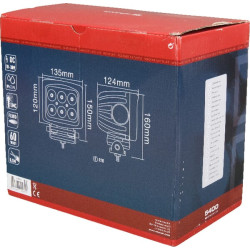 Darbinis šviesos diodas, 60W, 5400lm, kvadratinis, 10/30V, 150x124x135mm, potvynis, 6 šviesos diodai, Kramp LA10082