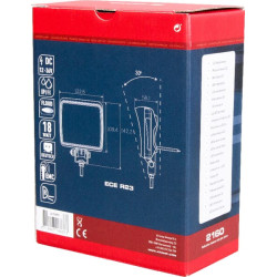 Darbinis šviesos diodas, 18W, 2160lm, kvadratinis, 12/36V, 142x58,1x122mm Deutsch kištukas, Flood, Kramp LA10093