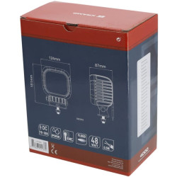Darbinis šviesos diodas, 48W, 4000lm, kvadratinis, 10-30V, 146x81x123mm, potvynis, Kramp LA10055