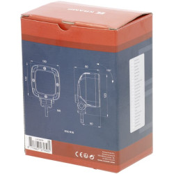 Darbinis šviesos diodas, 13.5W, 1800lm, kvadratinis, 12-24V, Deutsch kištukas, 123x74x100mm, užtvindymas, 9 LED, Kramp LA10099