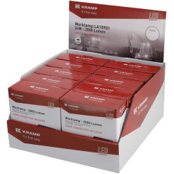 Darbinis šviestuvas LED, 24W, 2000lm, kvadratas, baltas, 107x52x136mm, potvynis, Kramp (dėžutė po 10 vnt) LA10901BOX