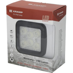Darbinis šviesos diodas, 42W, 3780lm, kvadratinis, 10/30V, 128x82x100mm, potvynis, 6 šviesos diodai, Kramp LA10028
