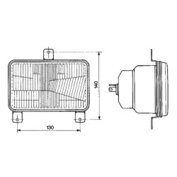 Priekinių žibintų įdėklas Halogeninis, stačiakampis, skaidrus, 167x74x106,7 mm, Cobo 05575000