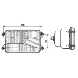 Priekinių žibintų įdėklas Halogeninis, stačiakampis, skaidrus, 167x74x106,7 mm, Cobo 05324000