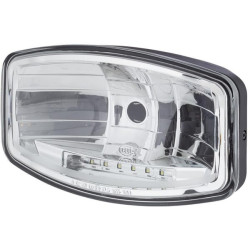 Priekinis žibintas halogeninis, stačiakampis, 12/24V, skaidrus, 244,8x108,5x160,7 mm, 6 šviesos diodai, Hella 1FE008773081