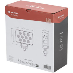 Darbinis šviesos diodas, 100 W, 8950 lm, stačiakampis, 12/24V, baltas, 150x112x52,7 mm Deutsch kištukas, Flood, 20LED LA10835