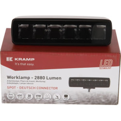 Darbo šviesos netiesioginis LED, 30W, 2880lm, stačiakampis, 12/24V, baltas, 157x49,7x60mm Deutsch kištukas, taškinis spindulys, 