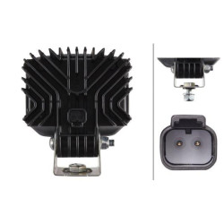 Darbinis šviesos diodas, 12W, 1000lm, stačiakampis, 12/24V, skaidrus, spaustukas, 6 LED, Hella 1GA996188511