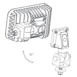 Darbinis šviesos diodas, 60W, 5600lm, stačiakampis, 9-36V, 150x90x88mm, potvynis be akinimo, Kramp LA10520