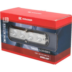 Darbinis šviesos diodas, 20W, 2000lm, stačiakampis, 10-30V, baltas, 150x65x Deutsch kištukas, Flood, 4 LED, Kramp LA10087