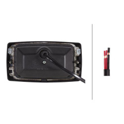 Darbinis šviestuvas Halogenas, 55/70W, stačiakampis, 12/24V, skaidrus, 182x102mm AMP kištukas, Hella 1GB996080021