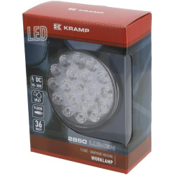 Darbinis šviesos diodas, 36 W, 2850 lm, apvalus, 10/30 V, Ø 113,9 mm, potvynis, 18 LED, Kramp LA10046