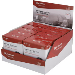 Darbinis šviestuvas LED, 27W, 3420lm, apvalus, baltas, 100x48,5x120mm,Deutsch 2 kontaktų, potvynis, Kramp (dėžutė po 10 vnt) LA1