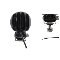 Darbinis šviesos diodas, 2500lm, apvalus, 12/24V, baltas, 3 LED, Hella 1G0996476031