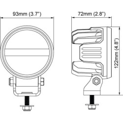 Darbinis šviesos diodas, 28 W, 2800 lm, apvalus, 12/24 V, baltas, užsukamas, 93x93x122 mm, Deutsch 2-pin, Flood, 6 LED, Canis GO