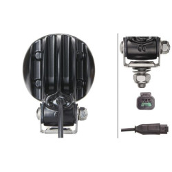 Darbinis šviesos diodas, 800 lm, apvalus, 12/24 V, skaidrus, užsukamas, Ø 83 mm Deutsch kištukas, 4 šviesos diodai, Hella 1G0996