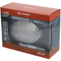 Darbinis šviesos diodas, 36W, 2760lm, ovalus, 10/30V, 144x85x96mm, potvynis, 12 LED, Kramp LA10059
