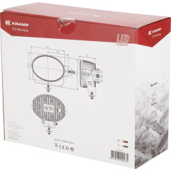 Darbinis šviesos diodas, 60W, 6000lm, ovalus, 12-60V, 154x105x70mm, potvynis, Kramp LA10525