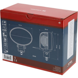 Darbinis šviesos diodas, 36W, 2760lm, ovalus, 10/30V, 144x85x95mm, taškinis spindulys, 12 šviesos diodų, Kramp LA10060