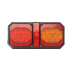 Daugiafunkcinis galinis šviesos diodas, 12-24V, 209x100x30mm, 1,5 m laidas, oranžinė/raudona, Kramp LA40090