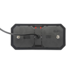 Daugiafunkcinis galinis šviesos diodas, 12-24V, 209x100x30mm, 1,5 m laidas, oranžinė/raudona, Kramp LA40090