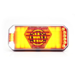 Daugiafunkcis galinis žibintas LED, dešinė, raudona/oranžinė/balta, 12-24V, 236x104x40.5mm LA40110R