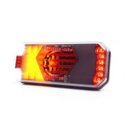 Daugiafunkcis galinis žibintas LED, dešinė, raudona/oranžinė/balta, 12-24V, 236x104x40.5mm LA40110R