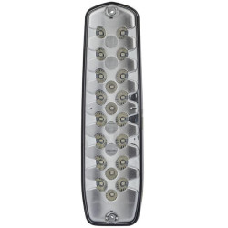 Galinis šviesos diodas, stačiakampis, 12/24 V, skaidrus, užsukamas, 24 šviesos diodai, Hella 2SD343910001