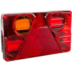 Daugiafunkcinis galinis KŠ žibintas LED, stačiakampis, 12-24V, 232x142x59mm, 5 kontaktų, Kramp LA40026