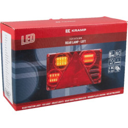 Daugiafunkcinis galinis KŠ žibintas LED, stačiakampis, 12-24V, 232x142x59mm, 5 kontaktų, Kramp LA40026