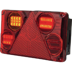 Daugiafunkcinis galinis KŠ žibintas LED, stačiakampis, 12-24V, 232x142x59mm, Kramp LA40025