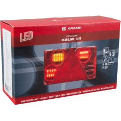 Daugiafunkcinis galinis KŠ žibintas LED, stačiakampis, 12-24V, 232x142x59mm, Kramp LA40025