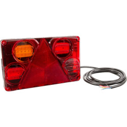 Daugiafunkcinis galinis KŠ žibintas LED, stačiakampis, 12-24V, 232x142x59mm, Kramp LA40025