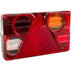 Daugiafunkcinis galinis dešinės šviesos diodas, stačiakampis, 12-24V, 232x142x59mm, 5 kontaktų, Kramp LA40024