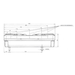 Daugiafunkcinis galinis dešinės šviesos diodas, stačiakampis, 12-24V, 232x142x59mm, 5 kontaktų, Kramp LA40024