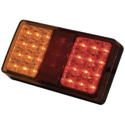 Galinis šviesos diodas, stačiakampis, 12/24V, raudona/oranžinė, užsukamas, 150x27x80mm, 24 LED"s LA26002AR