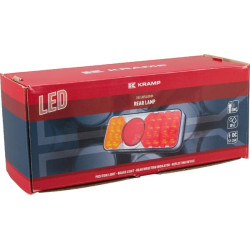 Daugiafunkcis galinis žibintas LED, stačiakampis, 12-24V, 200,5x85x40mm, Kramp LA40029